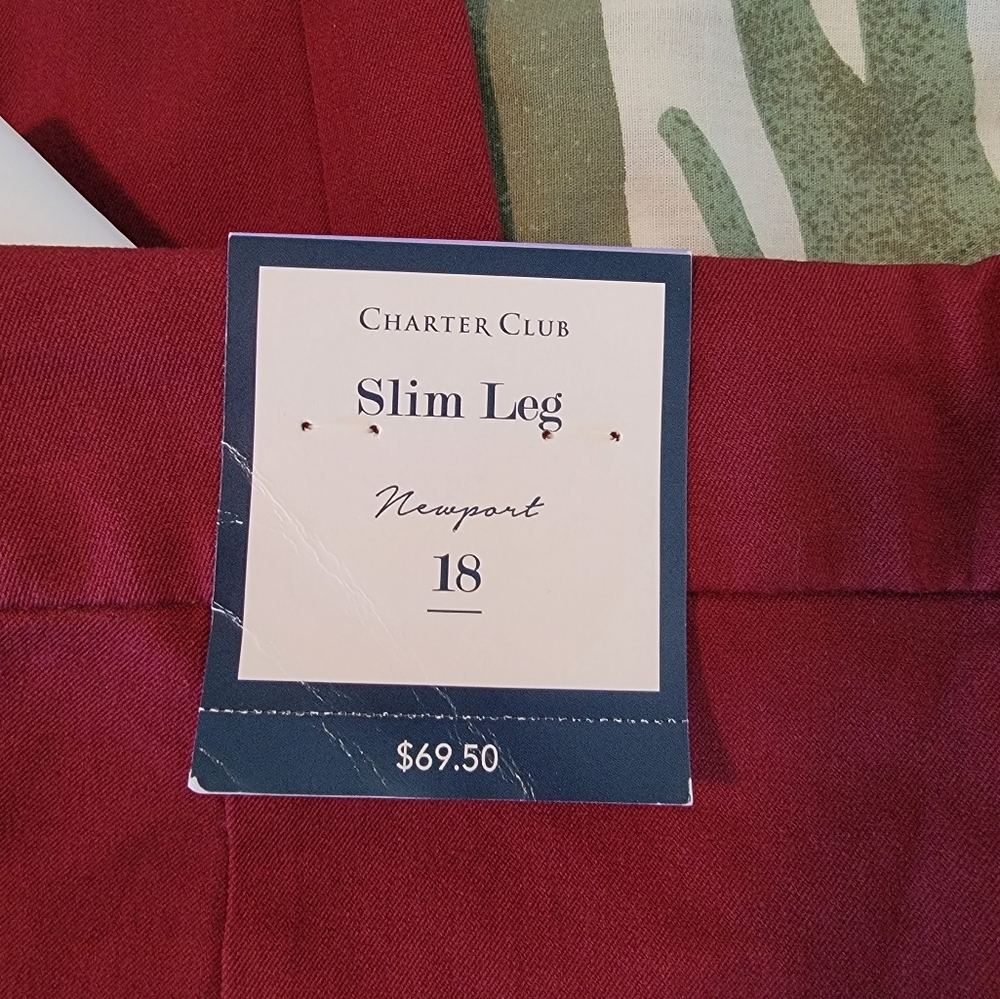 Charter Club Raspberry Pink Straight-Leg Pants - Picture 3 of 8